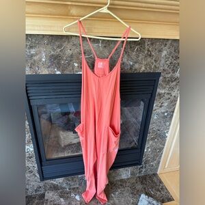 Free people hot shot romper coral xs